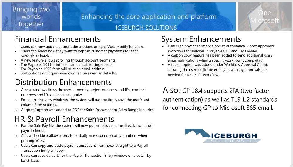 GP 18.4 Enhancements