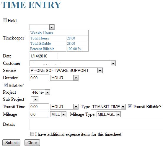 Time Entry